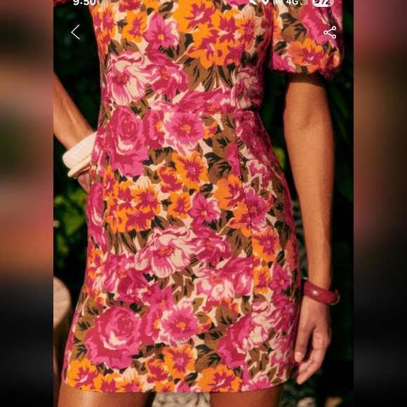 Sezane Allya Pink and Yellow Floral Short Dress - Picture 5 of 7